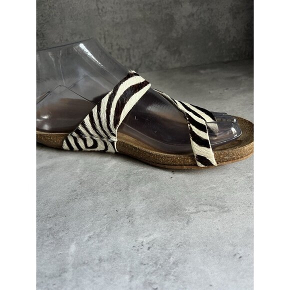 Yokono Calf Hair Animal Print Ibiza Zebra Sandals 7.5 - Picture 4 of 12